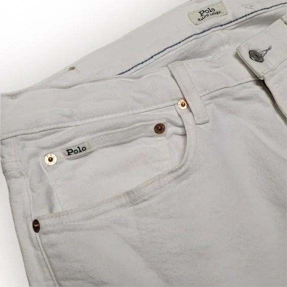 Ralph Lauren White Straight Jeans Classic Style - Picture 6 of 7
